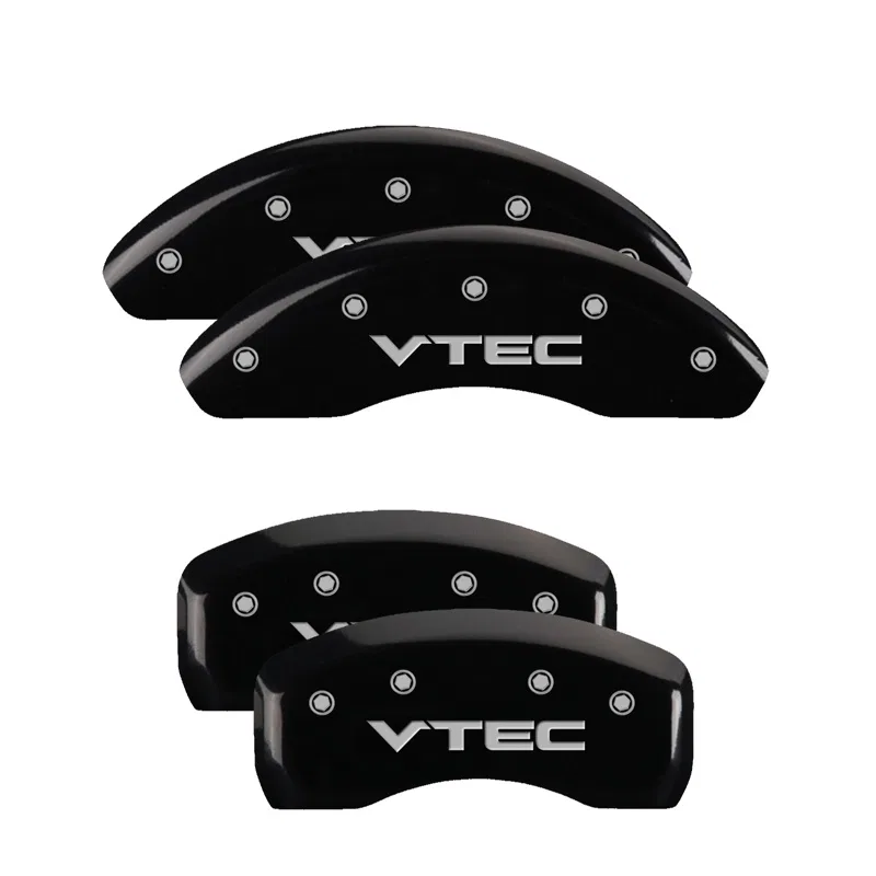 20218SVTCBK – MGP CALIPER Caliper Cover, Set of 4 Vtec Logo Powder Coated Black Aluminum